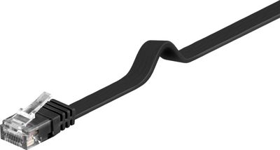 PremiumCord Plochý patch kabel UTP RJ45-RJ45 CAT6 2m černá