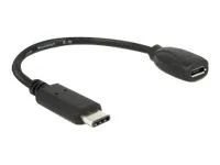 USB adaptér - USB-C (M) do Micro USB typ B (F) - USB 3.1 - 15 cm - černá
