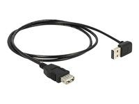 Prodlužovací šňůra USB - USB (F) do USB (M) - USB 2.0 - 2 m - 90° konektor - černá