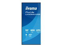 iiyama ProLite LH5066UHSB-B1AG - 49.5" Třída úhlopříčky (50" zobrazitelný) displej LCD plochý panel - digital signage - s vestavěný přehrávač médií SoC - Android - 4K UHD (2160p) 3840 x 2160 - černý rám s matným povrchem