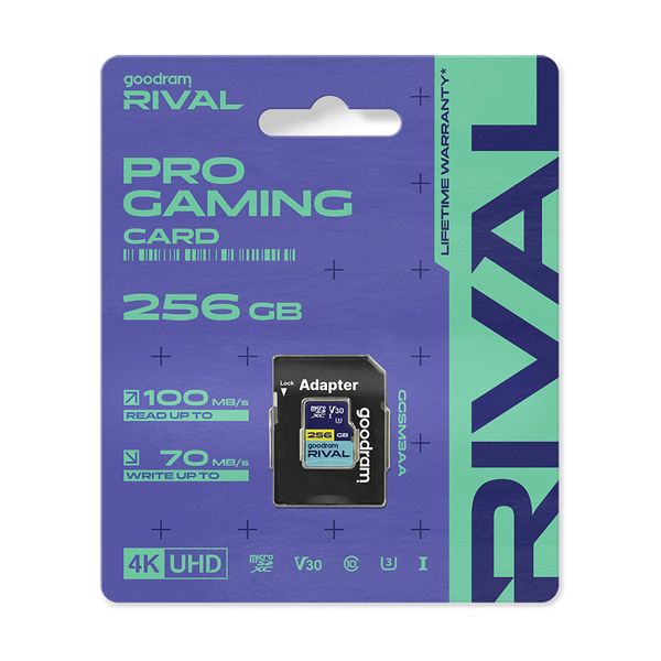 Paměťová karta GOODRAM Rival microSD 256 GB V30 UHS-III s adaptérem