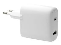 Síťový adaptér - 65 watt - 2 výstupní konektory (USB-C, USB) - bílá - Evropa