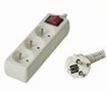 Prodlužovací přívod 230V, 5m, 3 zásuvky + vypínač