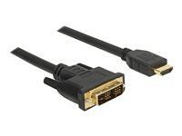 Kabel adaptéru - jeden spoj - DVI-D s piny (male) do HDMI s piny (male) - 2 m - trojnásobně stíněný - černá - křídlové šrouby