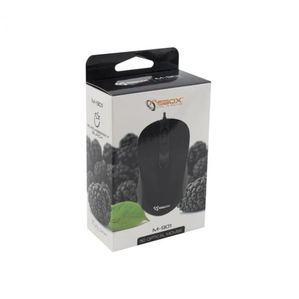 SBOX M-901B, Optická myš drátová 3D Optical blk