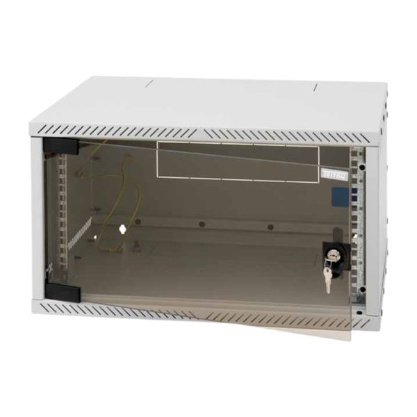 19"rozvaděč jednodílný 9U/400mm FLAT-PACK skl.dv.