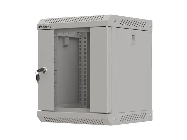 Lanberg racková skříň 10" nástěnná 6u/300x300 (flat pack) s prosklenými dveřmi šedá