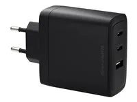 Síťový adaptér - 100 Watt - 3 výstupní konektory (2 x USB-C, USB) - černá