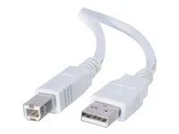 USB A to USB B - USB 2.0 - White - M/M - Kabel USB - USB (M) do USB typ B (M) - USB 2.0 - 2 m - bílá