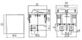 Přepínač kolébkový 2x(2pol./2pin) ON-OFF dvojitý černý O-I 12V