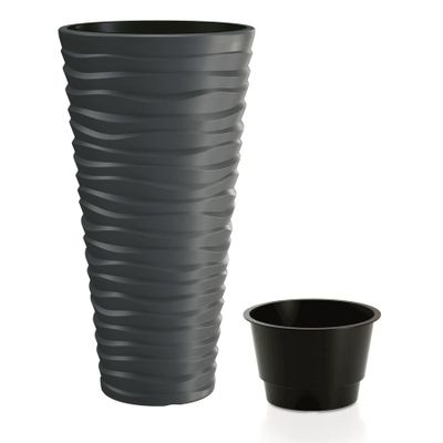 Květináč SAND SLIM antracit 29,6cm