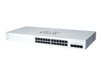 Cisco Business 220 Series CBS220-24T-4X - Přepínač - inteligentní - 24 x 10/100/1000 + 4 x 10 Gigabit SFP+ (uplink) - Lze montovat do rozvaděče - repasováno