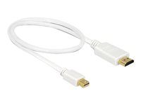 Kabel adaptéru - Mini DisplayPort s piny (male) do HDMI s piny (male) - 50 cm - trojnásobně stíněná kroucená dvoulinka - bílá - pasivní