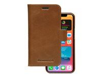 Pouzdro s klopou pro mobilní telefon - kůže full-grain - bronz - pro Apple iPhone 12 mini