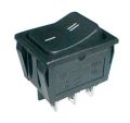 Přepínač kolébkový 2-pol./6-pin ON-ON 250 V/15 A černý