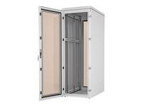 19 stojanový rozvaděč 18U/600x1000mm plechové dveře, pro klima jed. IP54 nosnost 800kg světle šedý RAL7035