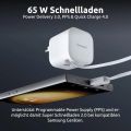 INTENSO W65ACIC GaN, USB-A/C, Nabíječka, 65W, bílá