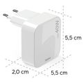 HAMA GaN, Rychlonabíječka, 2x USB-C PD/QC, 40W, bílá