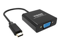Video adaptér - USB-C s piny (male) do HD-15 (VGA) se zdířkami (female) - černá - podpora 1080p
