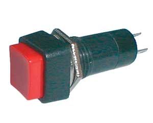 Spínač tlačítko čtverec ON-OFF 250V/1A červené