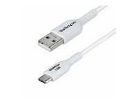 StarTech 3ft (1m) White USB-A to USB-C Charging Cable/Cord, M/M - USB kabel - USB (M) do USB-C (M) - USB 2.0 - 3 A - 1 m - neobsahuje halogen, pasivní, nabíjení a synchronizace, USB Fast Charge (15W) - bílá