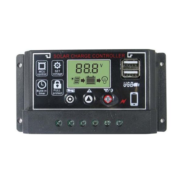 Solární regulátor PWM BL915C 12-24V/30A+USB pro různé baterie