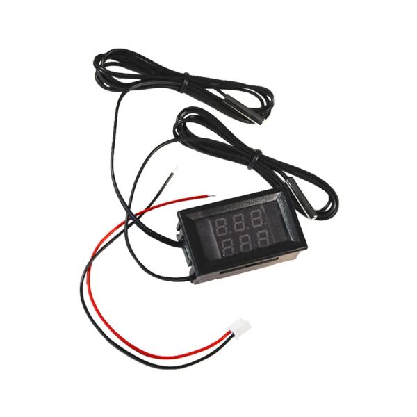 Digitální teploměr mini DC 4V-28V s dvojitým displejem a kovovým snímačem teploty NTC