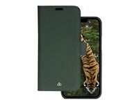 Pouzdro s klopou pro mobilní telefon - 2-v-1 - písmové hnědé úplety z udržitelné kůže - evergreen - pro Apple iPhone 14 Plus