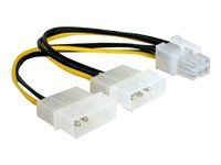 Elektrický kabel - 6 pin PCIe power (F) do 4 pinové interní napájení (M) - 15 cm