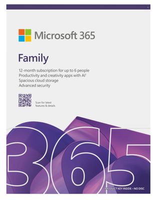 Microsoft 365 Family FY25H2 Mac/Win, 1 Rok, Eng