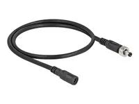 Prodlužovací šňůra - DC jack 5,5 x 2,1 mm (F) do DC jack 5,5 x 2,1 mm (M) šroubovací - 30 V - 2 A - 50 cm - černá