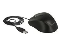 Myš - levák - optický - 5 tlačítka - kabelové - USB - černá - maloobchod