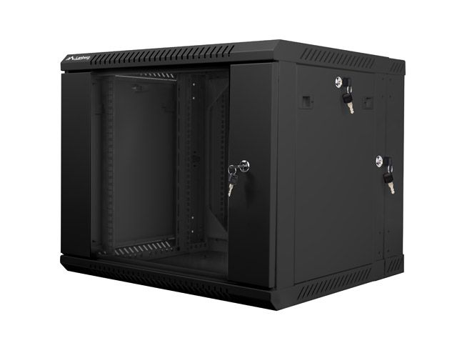 Lanberg racková skříň 19" dvoudílná nástěnná 9u/600x600 (flat pack) černá