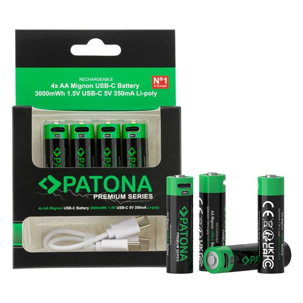 Baterie AA (R6) nabíjecí 1,5V/2000mAh PATONA PT1410 4ks