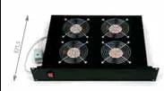 19" horiz.vent.j.4xVent.-220V/92W termost.2U černá