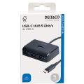 DELTACO USBC-HUB203, USB Type C Hub 4x USB A