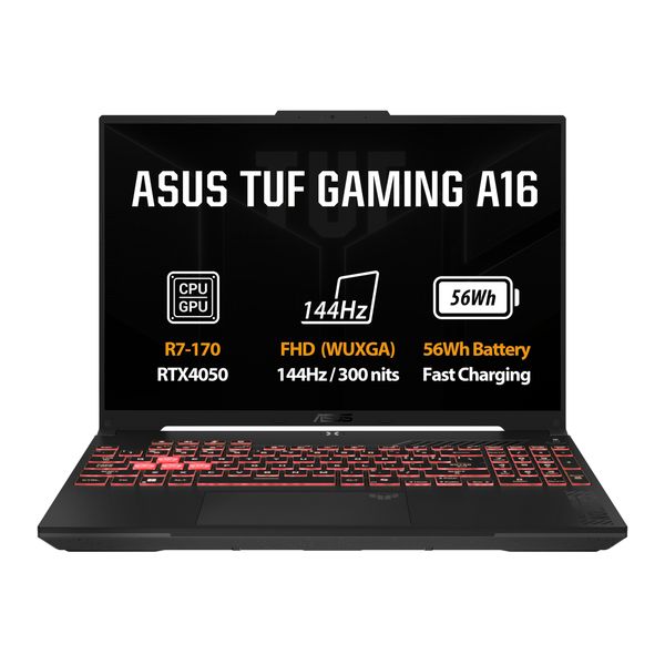 ASUS TUF Gaming A16/FA607NUQ-RL003Z/R7-170/16''/WUXGA/16GB/1TB/RTX 4050/bez OS/Gray/2R