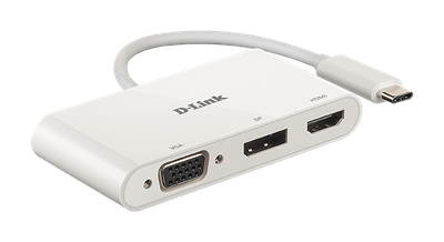 D-Link 3-in-1 USB-C to HDMI/VGA/DisplayPort Adapter