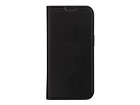 Pouzdro s klopou pro mobilní telefon - polyuretan (PU), plast - černá - pro Apple iPhone 13, 14, 15, 16e, 17e