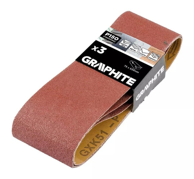 Plátno brusné nekonečný pás 75x533mm P150 GRAPHITE 58T371 3 ks