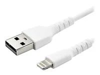 iPhone 7/8/11/11 Pro - Kabel Lightning - USB s piny (male) rovné do Lightning s piny (male) rovné - 1 m - dvojnásobně stíněný - bílá