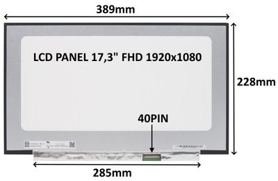 LCD PANEL 17,3" FHD 1920x1080 40PIN MATNÝ IPS 144HZ / BEZ ÚCHYTŮ