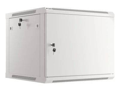 Lanberg racková skříň 19" pro montáž na stěnu 9u/600x600 pro vlastní montáž s kovovými dveřmi šedá