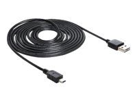 Kabel USB - mini-USB typ B (M) do USB (M) - 3 m - černá