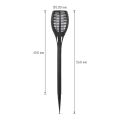 LED solární lampa imitující plameny - černá - plast - 450 x 100 mm