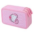Trojpatrové pouzdro na tužky BAAGL Hello Kitty Sweet Leopard