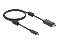 Kabel video/audio - USB-C s piny (male) do HDMI s piny (male) - 1 m - černá - podporuje 4K, aktivní