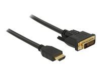 Kabel adaptéru - DVI-D s piny (male) do HDMI s piny (male) - 2 m - trojnásobně stíněný - černá - křídlové šrouby