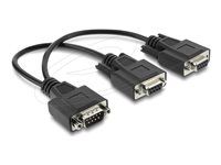 Delock - Serial splitter - DB-9 (M) s maticemi do DB-9 (F) s šrouby - 25 cm - cerná