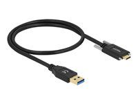 USB kabel - 24 pin USB-C (M) do 24 pin USB-C (M) - USB 3.2 Gen 1 - 3 A - 50 cm - křídlové šrouby - černá
